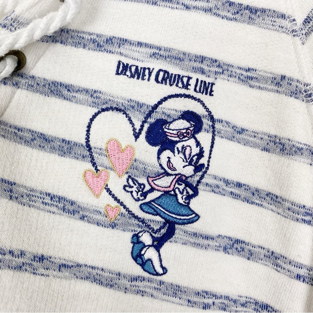 Disney White and Blue Striped Lace-Up Hoodie Sweatshirt - Picture 9 of 12